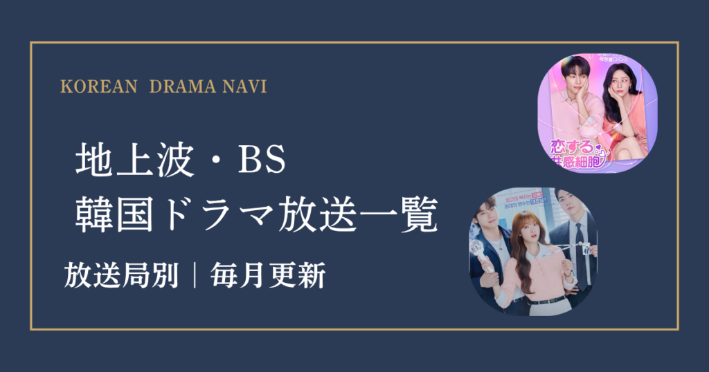 地上波・BS 韓国ドラマ放送一覧